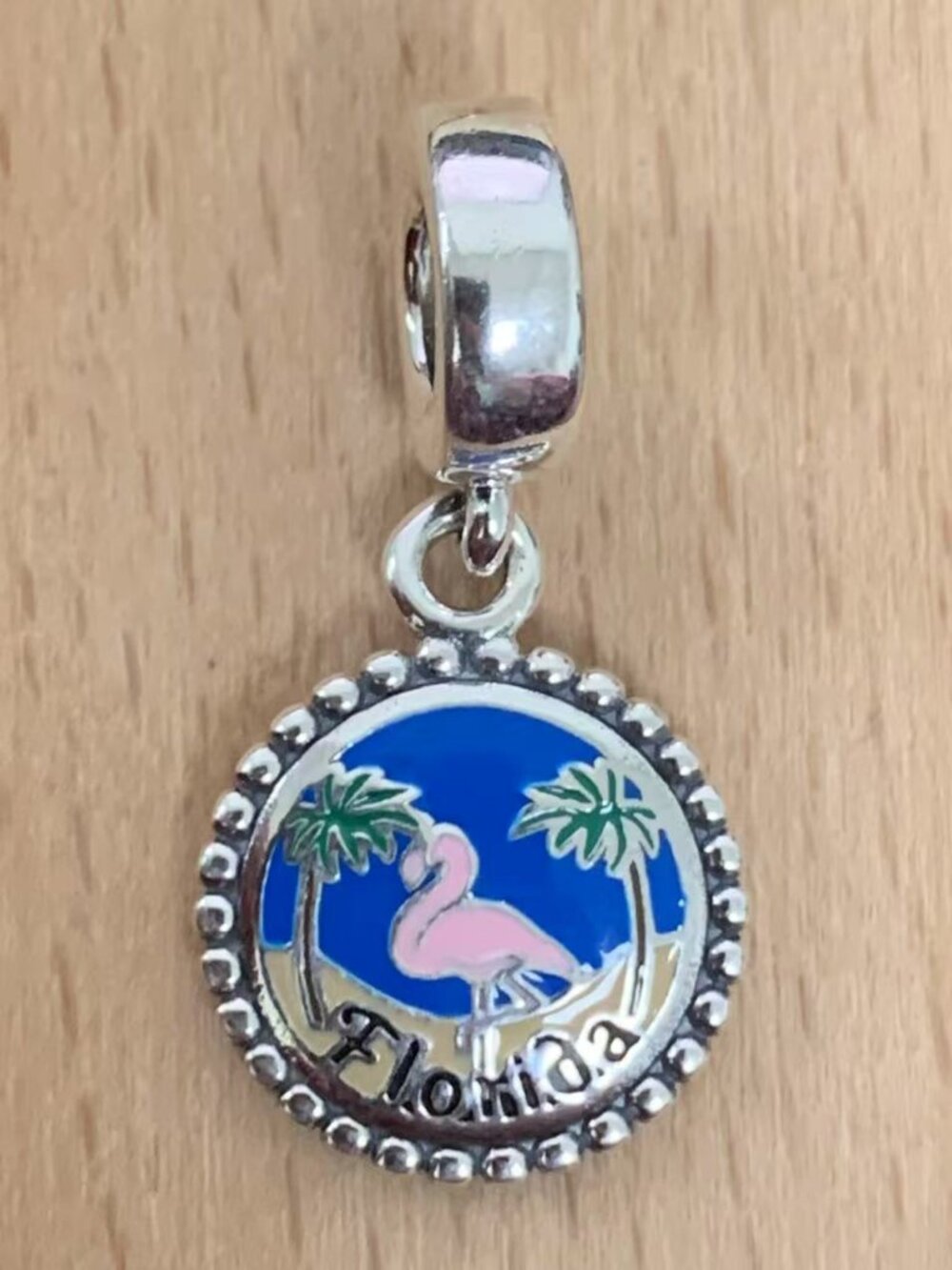 Pandora Florida Exclusive Flamingo Dangle Charm, S925 Silver Jewelry Bracelets
